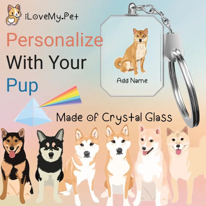 Shiba Inu crystal-keychain-multi