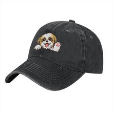 Load image into Gallery viewer, Personalized Shih Tzu Baseball Cap - Waving Shih Tzu Design - Match Your Dog's Coat Color-Hats &amp; Caps-Accessories,Baseball Caps,Dog Dad Gifts,Dog Mom Gifts,Shih Tzu-5