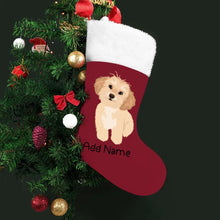 Load image into Gallery viewer, Personalized Shih Tzu Large Christmas Stocking-Christmas Ornament-Christmas, Home Decor, Personalized, Shih Tzu-Large Christmas Stocking-Christmas Red-One Size-2