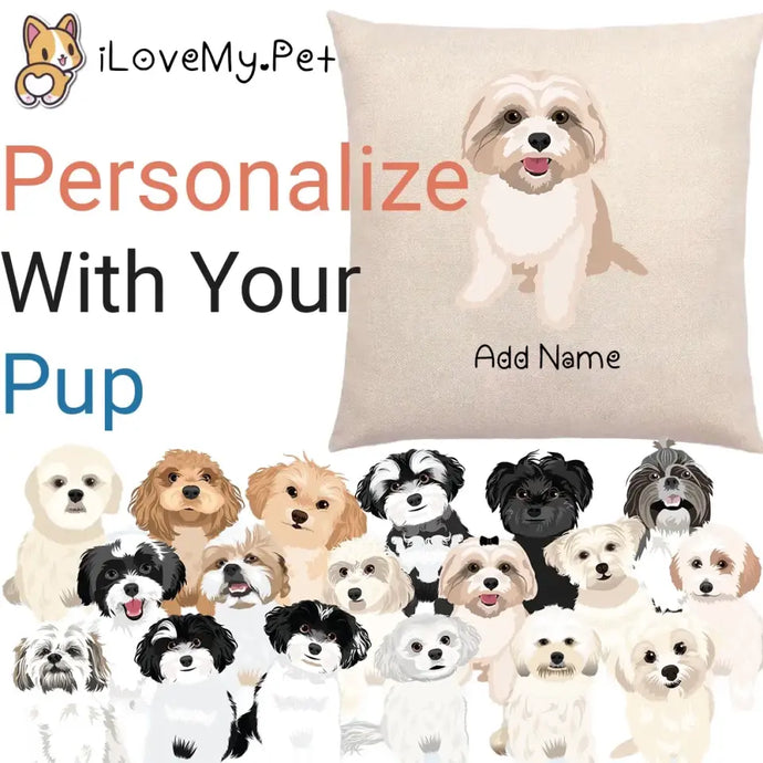 Personalized Shih Tzu Linen Pillowcase-Linen Pillow Case-Cotton-Linen-16