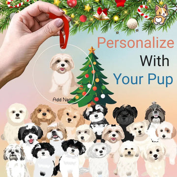 Personalized Shih Tzu Love Christmas Tree Ornaments 360x