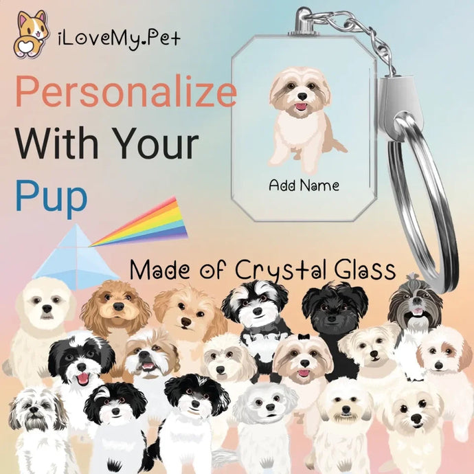 shih-tzus crystal-keychain-multi