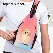 Load image into Gallery viewer, Personalized Shih Tzu Love Unisex Sling Bag Backpack-Accessories-Shih Tzu-Unisex Sling Bag Backpack-Tropical Sunset-One Size-19