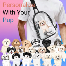 Load image into Gallery viewer, shih-tzus transparent-sling-bag-multi