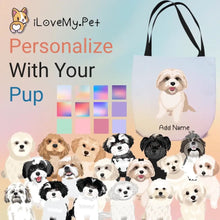 Load image into Gallery viewer, Personalized Shih Tzu Small Tote Bag-Accessories-Accessories, Bags, Dog Mom Gifts, Personalized, Shih Tzu-Small Tote Bag-Your Design-One Size-1