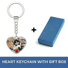 Load image into Gallery viewer, Personalized Siberian Husky Keychain – Heart Shaped – Double-Sided Glass-Key Chain-Accessories,Keychain,Upload Photo-3