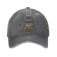 Load image into Gallery viewer, Personalized Silky Terrier Baseball Cap - Romeo Silky Terrier Design - Match Your Dog's Coat Color-Hats &amp; Caps-Accessories,Baseball Caps,Dog Mom Gifts-Gray-One Size-3