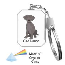 Load image into Gallery viewer, Personalized Silver Labrador Crystal Glass Keychain-Accessories-Labrador-Crystal Keychain-Glass Crystal-One Size-2