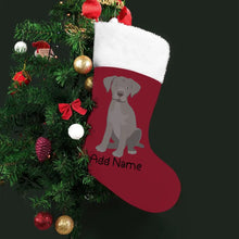Load image into Gallery viewer, Personalized Silver Labrador Large Christmas Stocking-Christmas Ornament-Christmas, Home Decor, Labrador, Personalized-Large Christmas Stocking-Christmas Red-One Size-2