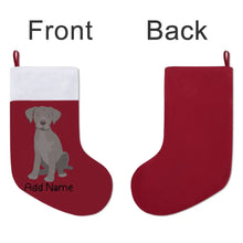 Load image into Gallery viewer, Personalized Silver Labrador Large Christmas Stocking-Christmas Ornament-Christmas, Home Decor, Labrador, Personalized-Large Christmas Stocking-Christmas Red-One Size-3