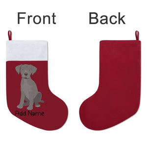 Personalized Silver Labrador Large Christmas Stocking-Christmas Ornament-Christmas, Home Decor, Labrador, Personalized-Large Christmas Stocking-Christmas Red-One Size-3