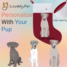 Load image into Gallery viewer, Personalized Silver Labrador Large Christmas Stocking-Christmas Ornament-Christmas, Home Decor, Labrador, Personalized-Large Christmas Stocking-Christmas Red-One Size-1