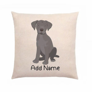 Personalized Silver Labrador Linen Pillowcase-Home Decor-Dog Dad Gifts, Dog Mom Gifts, Home Decor, Labrador, Personalized, Pillows-2