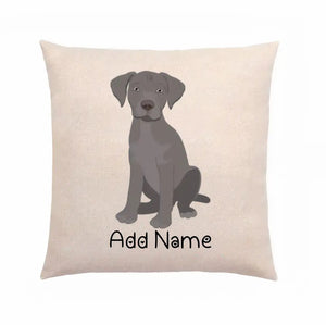 Personalized Silver Labrador Linen Pillowcase-Home Decor-Dog Dad Gifts, Dog Mom Gifts, Home Decor, Labrador, Personalized, Pillows-Linen Pillow Case-Cotton-Linen-12"x12"-2