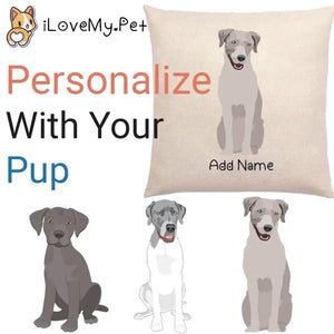 Personalized Silver Labrador Linen Pillowcase-Home Decor-Dog Dad Gifts, Dog Mom Gifts, Home Decor, Labrador, Personalized, Pillows-Linen Pillow Case-Cotton-Linen-12"x12"-1