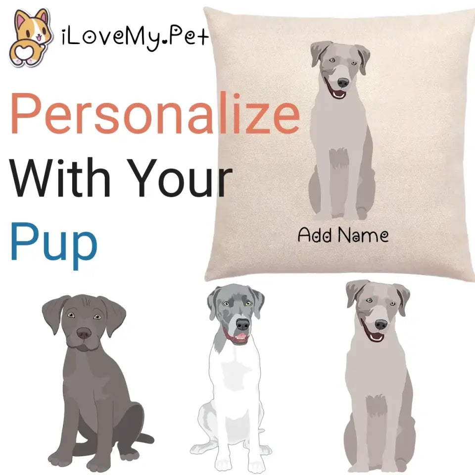 Personalized Silver Labrador Linen Pillowcase-Home Decor-Dog Dad Gifts, Dog Mom Gifts, Home Decor, Labrador, Personalized, Pillows-Linen Pillow Case-Cotton-Linen-12