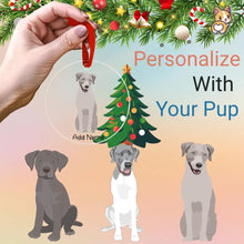 Load image into Gallery viewer, labradors- silver christmas-tree-ornament-multi