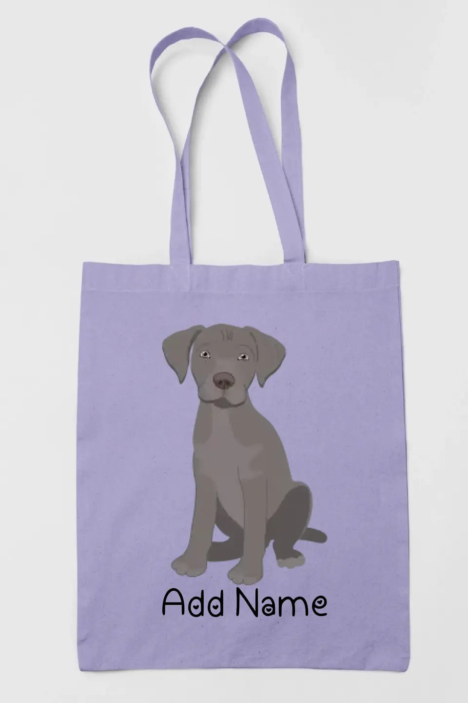Personalized Silver Labrador Love Zippered Tote Bag-Accessories-Accessories, Bags, Dog Mom Gifts, Labrador, Personalized-Zippered Tote Bag-Pastel Purple-Classic-2