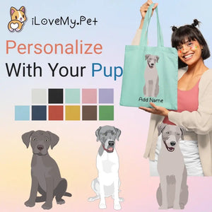 Personalized Silver Labrador Love Zippered Tote Bag-Accessories-Accessories, Bags, Dog Mom Gifts, Labrador, Personalized-1
