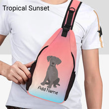 Load image into Gallery viewer, Personalized Silver Labrador Unisex Sling Bag Backpack-Accessories-Labrador-Unisex Sling Bag Backpack-Tropical Sunset-One Size-19