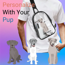 Load image into Gallery viewer, labradors- silver transparent-sling-bag-multi