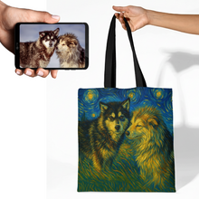 Load image into Gallery viewer, Personalized Starry Night Artwork Alaskan Malamute Canvas Tote Bags-Accessories-Accessories,Bags,Dog Mom Gifts,Personalize Artwork-1