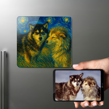 Load image into Gallery viewer, Personalized Starry Night Artwork — Alaskan Malamute Fridge Magnet-Home Decor-Alaskan Malamute,Dog Dad Gifts,Dog Memorial Gifts,Dog Mom Gifts,Home Decor,Personalize Artwork-1