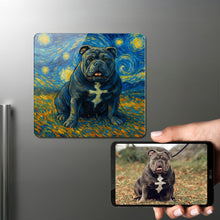 Load image into Gallery viewer, Personalized Starry Night Artwork — American Bully Fridge Magnet-Home Decor-American Bully,Dog Dad Gifts,Dog Memorial Gifts,Dog Mom Gifts,Home Decor,Personalize Artwork-1