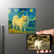 Load image into Gallery viewer, Personalized Starry Night Artwork — American Eskimo Dog Fridge Magnet-Home Decor-American Eskimo Dog,Dog Dad Gifts,Dog Memorial Gifts,Dog Mom Gifts,Home Decor,Personalize Artwork-1