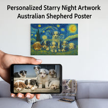 Load image into Gallery viewer, Personalized Starry Night Artwork Australian Shepherd Pre-framed Canvas Poster-Home Decor-Australian Shepherd,Dog Art,Dog Dad Gifts,Dog Memorial Gifts,Dog Mom Gifts,Home Decor,Personalize Artwork-1