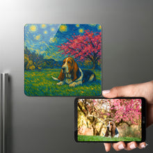Load image into Gallery viewer, Personalized Starry Night Artwork — Basset Hound Fridge Magnet-Home Decor-Basset Hound,Dog Dad Gifts,Dog Memorial Gifts,Dog Mom Gifts,Home Decor,Personalize Artwork-1