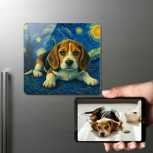 Load image into Gallery viewer, Personalized Starry Night Artwork — Beagle Fridge Magnet-Home Decor-Beagle,Dog Dad Gifts,Dog Memorial Gifts,Dog Mom Gifts,Home Decor,Personalize Artwork-1