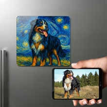 Load image into Gallery viewer, Personalized Starry Night Artwork — Bernese Mountain Dog Fridge Magnet-Home Decor-Bernese Mountain Dog,Dog Dad Gifts,Dog Memorial Gifts,Dog Mom Gifts,Home Decor,Personalize Artwork-1