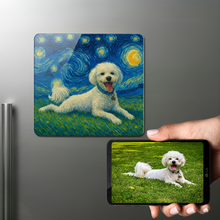 Load image into Gallery viewer, Personalized Starry Night Artwork — Bichon Frise Fridge Magnet-Home Decor-Bichon Frise,Dog Dad Gifts,Dog Memorial Gifts,Dog Mom Gifts,Home Decor,Personalize Artwork-1