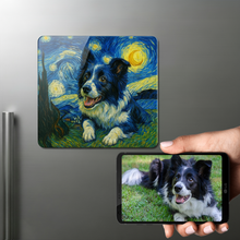 Load image into Gallery viewer, Personalized Starry Night Artwork — Border Collie Fridge Magnet-Home Decor-Border Collie,Dog Dad Gifts,Dog Memorial Gifts,Dog Mom Gifts,Home Decor,Personalize Artwork-1
