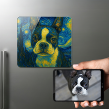 Load image into Gallery viewer, Personalized Starry Night Artwork — Boston Terrier Fridge Magnet-Home Decor-Boston Terrier,Dog Dad Gifts,Dog Memorial Gifts,Dog Mom Gifts,Home Decor,Personalize Artwork-1
