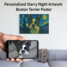 Load image into Gallery viewer, Personalized Starry Night Artwork Boston Terrier Pre-framed Canvas Poster-Personalized Dog Gifts-Boston Terrier,Dog Art,Dog Dad Gifts,Dog Memorial Gifts,Dog Mom Gifts,Home Decor,Personalize Artwork-8