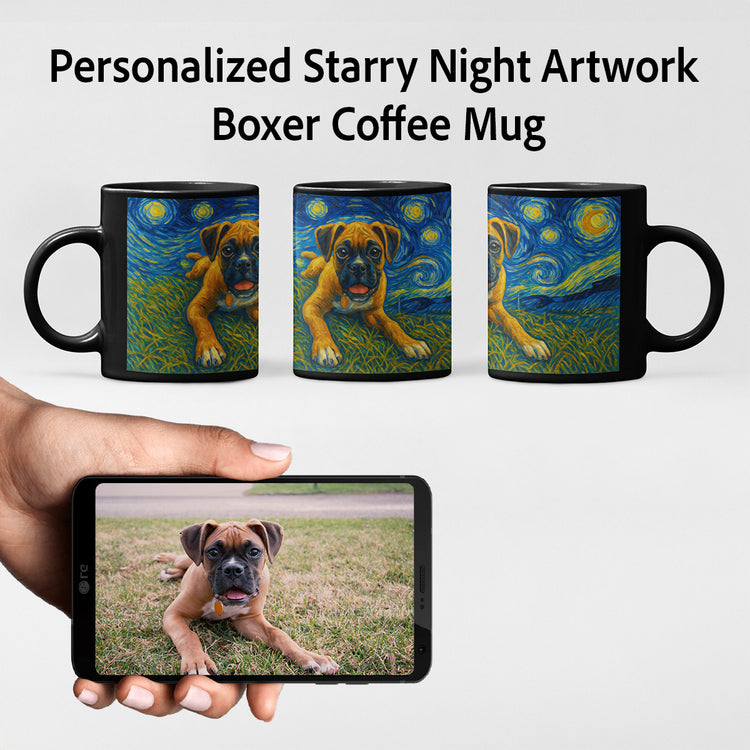Personalized Starry Night Artwork Boxer Coffee Mug 750x
