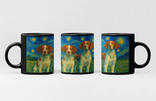 Load image into Gallery viewer, Personalized Starry Night Artwork Brittany Spaniel Coffee Mug-Mug-Brittany Spaniel,Dog Dad Gifts,Dog Memorial Gifts,Dog Mom Gifts,Mugs,Personalize Artwork-2