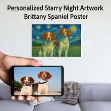 Load image into Gallery viewer, Personalized Starry Night Artwork Brittany Spaniel Pre-framed Canvas Poster-Home Decor-Brittany Spaniel,Dog Art,Dog Dad Gifts,Dog Memorial Gifts,Dog Mom Gifts,Home Decor,Personalize Artwork-1