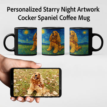 Personalized Starry Night Artwork Cocker Spaniel Coffee Mug 360x