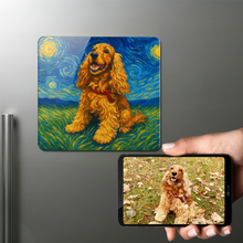 Load image into Gallery viewer, Personalized Starry Night Artwork — Cocker Spaniel Fridge Magnet-Home Decor-Cocker Spaniel,Dog Dad Gifts,Dog Memorial Gifts,Dog Mom Gifts,Home Decor,Personalize Artwork-1
