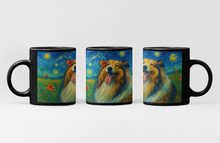 Load image into Gallery viewer, Personalized Starry Night Artwork Collie / Sheltie Coffee Mug-Mug-Dog Dad Gifts,Dog Memorial Gifts,Dog Mom Gifts,Mugs,Personalize Artwork,Rough Collie,Shetland Sheepdog-2