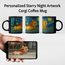 Load image into Gallery viewer, Personalized Starry Night Artwork Corgi Coffee Mug-Mug-Corgi,Dog Dad Gifts,Dog Memorial Gifts,Dog Mom Gifts,Mugs,Personalize Artwork-8