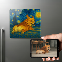 Load image into Gallery viewer, Personalized Starry Night Artwork — Corgi Fridge Magnet-Home Decor-Dog Dad Gifts,Dog Memorial Gifts,Dog Mom Gifts,Home Decor,Personalize Artwork-1