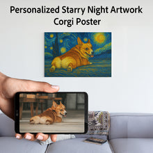 Load image into Gallery viewer, Personalized Starry Night Artwork Corgi Pre-framed Canvas Poster-Personalized Dog Gifts-Corgi,Dog Art,Dog Dad Gifts,Dog Memorial Gifts,Dog Mom Gifts,Home Decor,Personalize Artwork-1