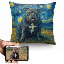 Load image into Gallery viewer, Personalized Starry Night Artwork Custom American Bully Pillowcase-Home Decor-American Bully,Dog Dad Gifts,Dog Memorial Gifts,Dog Mom Gifts,Home Decor,Personalize Artwork,Pillows-1