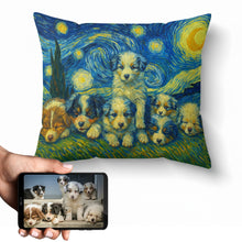 Load image into Gallery viewer, Personalized Starry Night Artwork Custom Australian Shepherd Pillowcase-Home Decor-Australian Shepherd,Dog Dad Gifts,Dog Memorial Gifts,Dog Mom Gifts,Home Decor,Personalize Artwork,Pillows-1