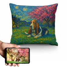 Load image into Gallery viewer, Personalized Starry Night Artwork Custom Basset Hound Pillowcase-Home Decor-Basset Hound,Dog Dad Gifts,Dog Memorial Gifts,Dog Mom Gifts,Home Decor,Personalize Artwork,Pillows-1