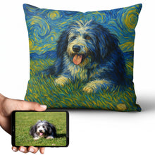 Load image into Gallery viewer, Personalized Starry Night Artwork Custom Bearded Collie Pillowcase-Home Decor-Bearded Collie,Dog Dad Gifts,Dog Memorial Gifts,Dog Mom Gifts,Home Decor,Personalize Artwork,Pillows-12" x 12"-1